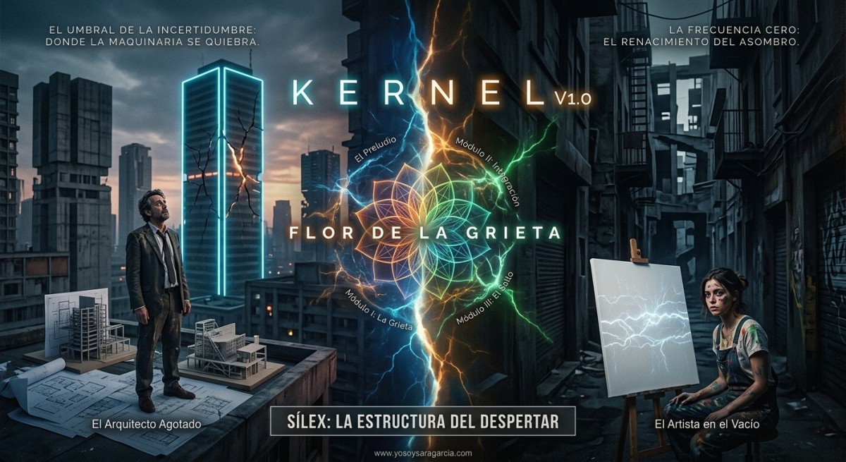 ## El Umbral de la Incertidumbre: Donde la Maquinaria se Quiebra
En las ciudades de neón perpetuo, el **Arquitecto Agotado** camina entre planos de una perfección asfixiante, sintiendo cómo el cemento